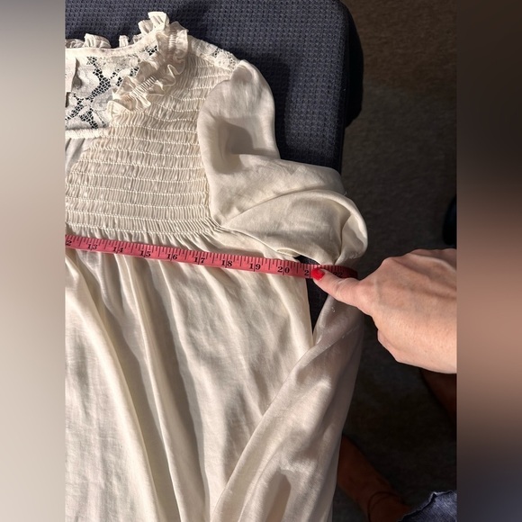 Knox Rose Off White Long Sleeved Shirt Size Medium Fairygoth Romantic - Picture 9 of 10